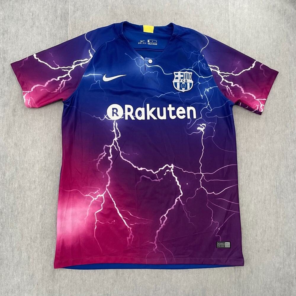 Barcelona FCB Jersey Adult Large Blue Lighting Luis Suarez Nike Football Soccer